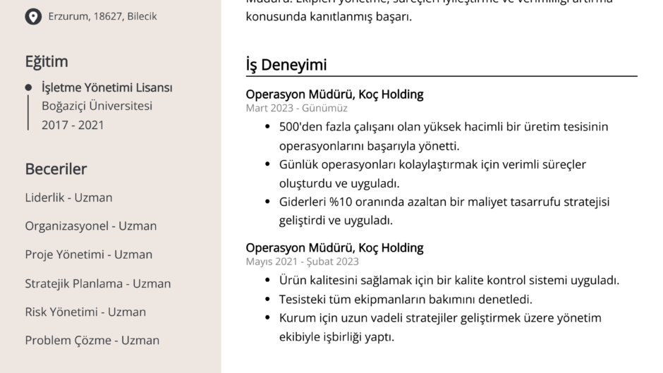 Operasyon Müdürü Tecrübesi İçin Kanıtlanmış Kriterler [2026] - Kapak Görseli